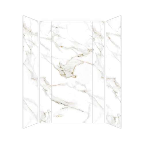 Transolid TWKEC603696-KI80H Titan Eco 60-in x 36-in x 96-in 3-Piece Shower Wall Kit, Summit Gold (Honed)