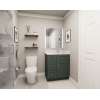 30-in x 21-in x 35-in Ready To Assemble Shaker Vanity Combo Base Cabinet With Three Drawers on Left, Green