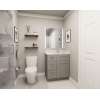 30-in x 21-in x 35-in Ready To Assemble Shaker Vanity Combo Base Cabinet With Three Drawers on Left, Light Grey