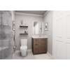 30-in x 21-in x 35-in Ready To Assemble Shaker Vanity Combo Base Cabinet With Three Drawers on Left, Tan Wood