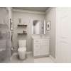 30-in x 21-in x 35-in Ready To Assemble Shaker Vanity Combo Base Cabinet With Three Drawers on Left, White