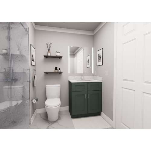 30-in x 21-in x 35-in Ready To Assemble Shaker Double Door Double Drawer Front Vanity Sink Base Cabinet, Green