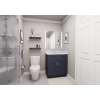 30-in x 21-in x 35-in Ready To Assemble Shaker Double Door Double Drawer Front Vanity Sink Base Cabinet, Navy Blue