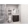 30-in x 21-in x 35-in Ready To Assemble Shaker Double Door Double Drawer Front Vanity Sink Base Cabinet, Smokey Grey