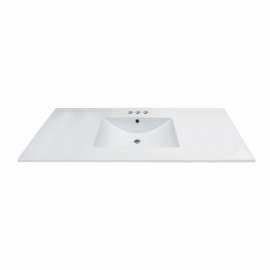 TL-1734-01 Juliette 49-in x 22-in Vitreous China Vanity Top with Integrated Sink and 4-in Centerset Faucet Holes, White