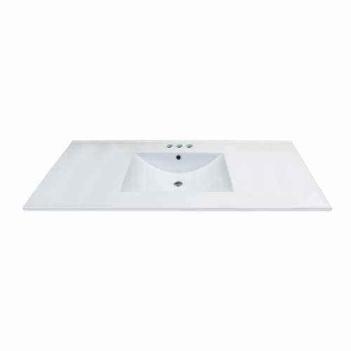 TL-1734-01 Juliette 49-in x 22-in Vitreous China Vanity Top with Integrated Sink and 4-in Centerset Faucet Holes, White