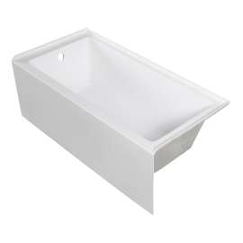 UATTR603622-L Ursula AFR 60-in x 36-in x 22-in Alcove Acrylic Bathtub With Left Hand Drain, White (Glossy)
