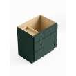 30-in x 21-in x 35-in Ready To Assemble Shaker Vanity Combo Base Cabinet With Three Drawers on Left, Green