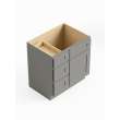 30-in x 21-in x 35-in Ready To Assemble Shaker Vanity Combo Base Cabinet With Three Drawers on Left, Light Grey