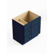 30-in x 21-in x 35-in Ready To Assemble Shaker Vanity Combo Base Cabinet With Three Drawers on Left, Navy Blue