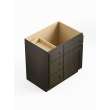 30-in x 21-in x 35-in Ready To Assemble Shaker Vanity Combo Base Cabinet With Three Drawers on Left, Smokey Grey