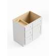 30-in x 21-in x 35-in Ready To Assemble Shaker Vanity Combo Base Cabinet With Three Drawers on Left, White