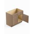 30-in x 21-in x 35-in Ready To Assemble Shaker Double Door Double Drawer Front Vanity Sink Base Cabinet, Tan Wood