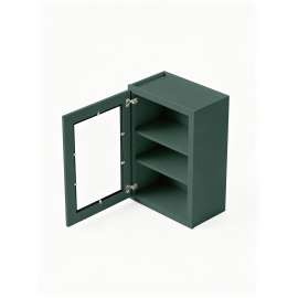 15 in. x 30 in. Ready to Assemble Wall Cabinet with Single Remington Frame Clear Glass Door, Green, W1530GD-RTA-FR01-GR-C