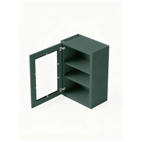 15 in. x 30 in. Ready to Assemble Wall Cabinet with Single Remington Frame Clear Glass Door, Green, W1530GD-RTA-FR01-GR-C