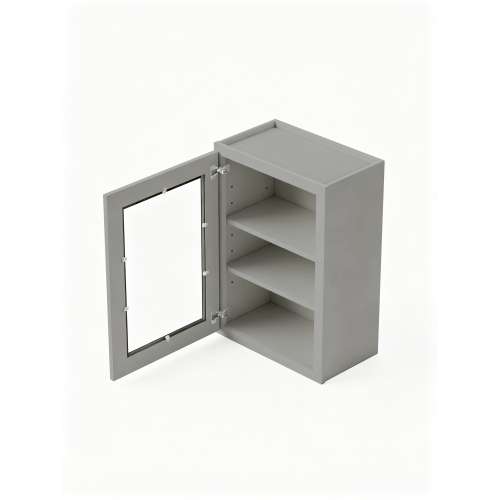 15 in. x 30 in. Ready to Assemble Wall Cabinet with Single Remington Frame Clear Glass Door, Light Grey, W1530GD-RTA-FR01-LG-C