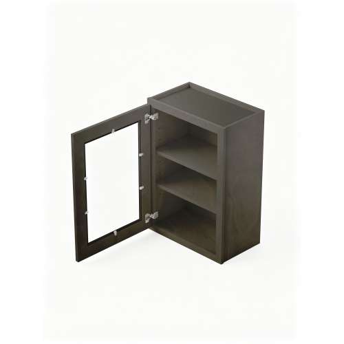 15 in. x 30 in. Ready to Assemble Wall Cabinet with Single Remington Frame Clear Glass Door, Smokey Grey, W1530GD-RTA-FR01-SG-C