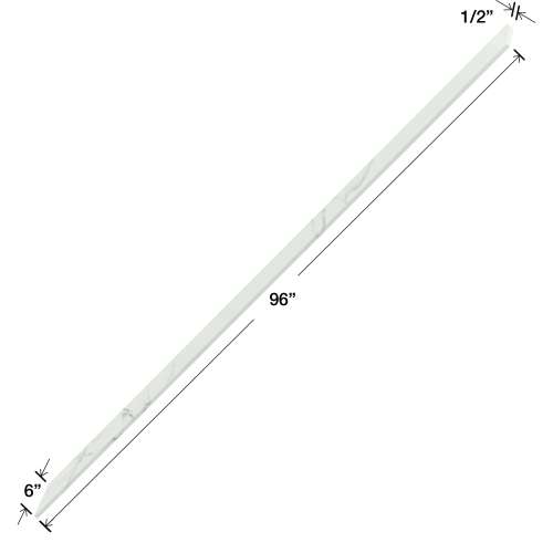 WC696-181 Lusso .5-in x 6-in x 96-in Surface Wall Cap, Palladio White