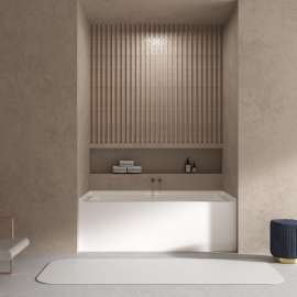 UATLN603622-L Unity AFR 60-in x 36-in x 22-in Alcove Acrylic Bathtub With Left Hand Drain, White (Glossy)