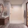 Expressions 60-in x 60-in x 72-in Glue to Wall 3-Piece Shower Kit, Cameo / Biscuit, EWK606072-32