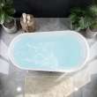 Aaliyah Grande 66-7/8 in. x 30-3/4 in. Freestanding Flatbottom Soaking Bathtub in Gloss White with Reversible EZ-Click End Drain, 28-3/8 in. Soak Depth, 71.4-Gallon, 100% Acrylic