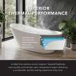 Aaliyah Grande 66-7/8 in. x 30-3/4 in. Freestanding Flatbottom Soaking Bathtub in Gloss White with Reversible EZ-Click End Drain, 28-3/8 in. Soak Depth, 71.4-Gallon, 100% Acrylic