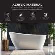 Aaliyah Grande 66-7/8 in. x 30-3/4 in. Freestanding Flatbottom Soaking Bathtub in Gloss White with Reversible EZ-Click End Drain, 28-3/8 in. Soak Depth, 71.4-Gallon, 100% Acrylic