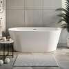 Maris 59 in. Freestanding Deep Soaking Bathtub | 31 in. Wide Acrylic Flatbottom | Center Drain | Bath Pillow Included | 23 in. Confirmed Soak Depth | Gloss White | K-AFTM5931-G31