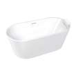 Maris 59 in. Freestanding Deep Soaking Bathtub | 31 in. Wide Acrylic Flatbottom | Center Drain | Bath Pillow Included | 23 in. Confirmed Soak Depth | Gloss White | K-AFTM5931-G31