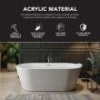 K-AFTM6731-M31 Maris Grande 67-in x 31-in x 23-in Freestanding Acrylic Bathtub Kit With Center Drain And Bath Pillow, White (Matte)