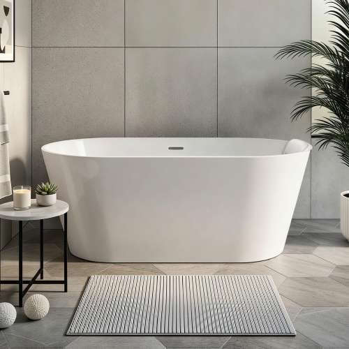 Maris Grande 67 in. Freestanding Deep Soaking Bathtub | 31 in. Wide Acrylic Flatbottom | Center Drain | Bath Pillow Included | 23 in. Confirmed Soak Depth, 86.7-Gallon Capacity | Gloss White | K-AFTM6731-G31