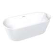 Maris Grande 67 in. Freestanding Deep Soaking Bathtub | 31 in. Wide Acrylic Flatbottom | Center Drain | Bath Pillow Included | 23 in. Confirmed Soak Depth, 86.7-Gallon Capacity | Gloss White | K-AFTM6731-G31