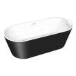 K-AFTM6731-M3109 Maris Grande 67-in x 31-in x 23-in Freestanding Acrylic Bathtub Kit With Center Drain And Bath Pillow, Black/White (Matte)