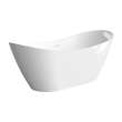 Skylar 59 in. x 31 in. Freestanding Oval Soaking Bathtub in Gloss White with Color-Matched EZ-Click Center Drain, 50.2-Gallon, 27 in. Soak Depth, 100% Acrylic, CSA Certified