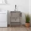 TFH-2522-SS 25-in. Stainless Steel Laundry Sink with Wash Stand in Brushed Satin