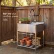 TFH-2522-SS 25-in. Stainless Steel Laundry Sink with Wash Stand in Brushed Satin