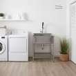 TFH-2522-SS 25-in. Stainless Steel Laundry Sink with Wash Stand in Brushed Satin