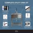TFH-2522-SS 25-in. Stainless Steel Laundry Sink with Wash Stand in Brushed Satin