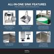 TFH-2522-SS 25-in. Stainless Steel Laundry Sink with Wash Stand in Brushed Satin