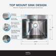 TFH-2522-SS 25-in. Stainless Steel Laundry Sink with Wash Stand in Brushed Satin