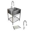 TFH-2522-SS 25-in. Stainless Steel Laundry Sink with Wash Stand in Brushed Satin