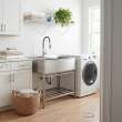 TFH-3622-SS 36-in. Stainless Steel Laundry Sink with Wash Stand in Brushed Satin