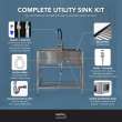TFH-3622-SS 36-in. Stainless Steel Laundry Sink with Wash Stand in Brushed Satin