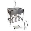 TFH-3622-SS 36-in. Stainless Steel Laundry Sink with Wash Stand in Brushed Satin