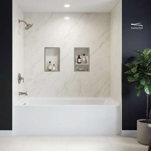UATLN603020-L-BN Unity 60-in x 30-in x 20-in Alcove Acrylic Bathtub Kit With Left Hand Drain, White/Brushed Nickel