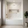 UATLN603020-L-CB Unity 60-in x 30-in x 20-in Alcove Acrylic Bathtub Kit With Left Hand Drain, White/Champagne Bronze