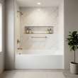 UATLN603020-L-CB Unity 60-in x 30-in x 20-in Alcove Acrylic Bathtub Kit With Left Hand Drain, White/Champagne Bronze