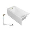 UATLN603020-L-CB Unity 60-in x 30-in x 20-in Alcove Acrylic Bathtub Kit With Left Hand Drain, White/Champagne Bronze