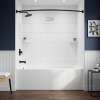 UATLN603020-L-MB Unity 60-in x 30-in x 20-in Alcove Acrylic Bathtub Kit With Left Hand Drain, White/Matte Black