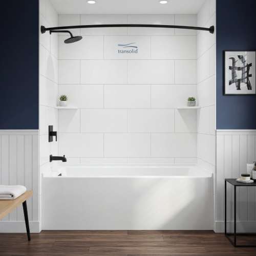 UATLN603020-L-MB Unity 60-in x 30-in x 20-in Alcove Acrylic Bathtub Kit With Left Hand Drain, White/Matte Black